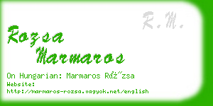 rozsa marmaros business card